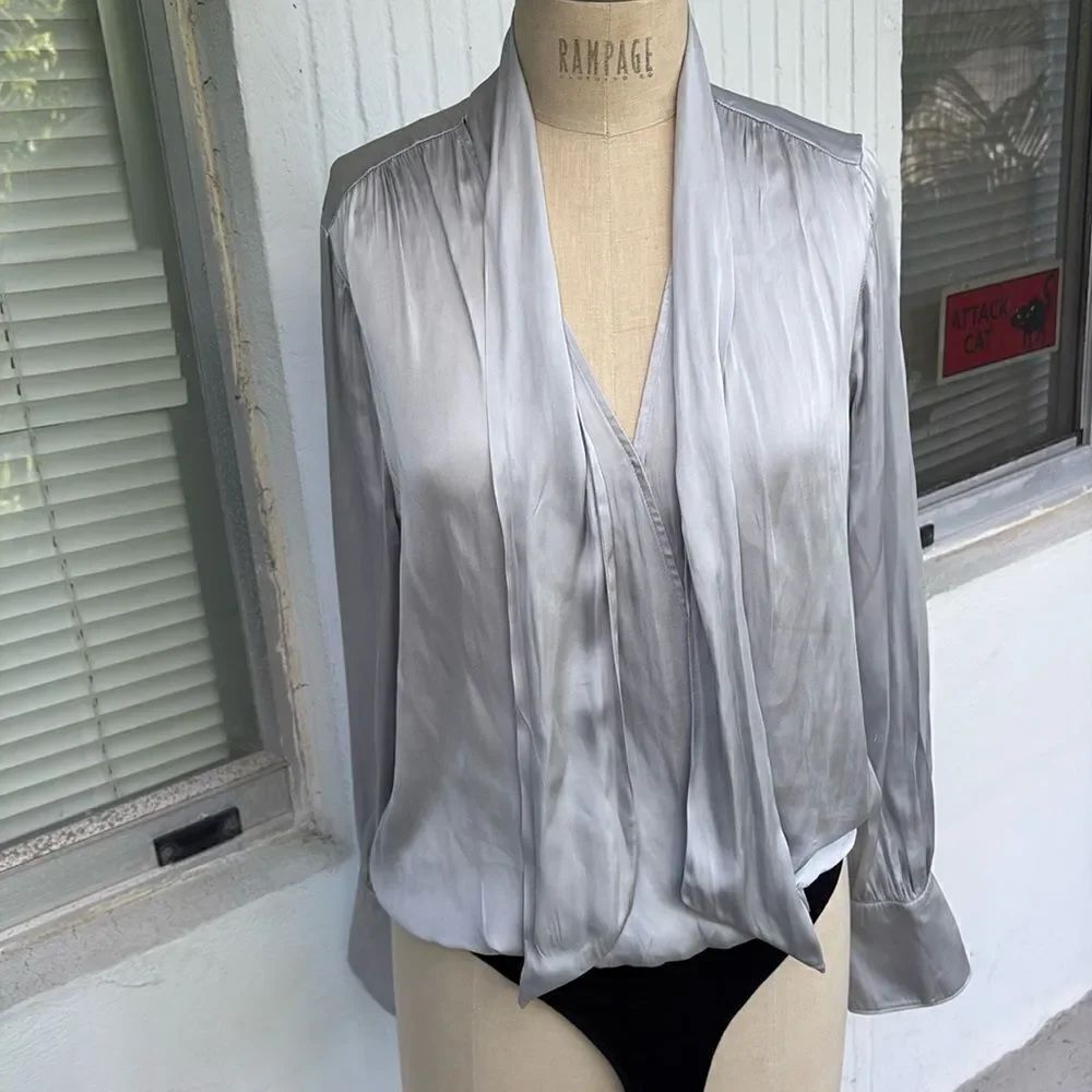 Paige Saffron Tie bodysuit